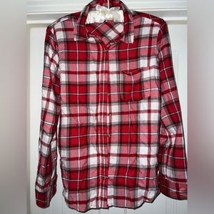 Aeropostale Red and White Flannel - Size Medium